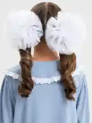 Кремовый белый бант для девочки, 2 штуки