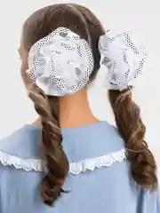 Разноцветный белый бант для девочки, 2 штуки