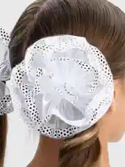 Разноцветный белый бант для девочки, 2 штуки
