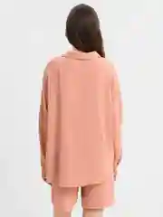 Коралловый меланж комплект  женский летний   шорты и рубашка из муслина
