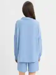 Коралловый меланж комплект  женский летний   шорты и рубашка из муслина