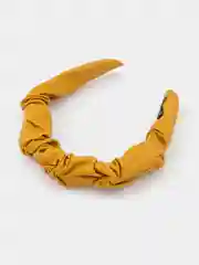 Оливковый ободок для волос кожаный