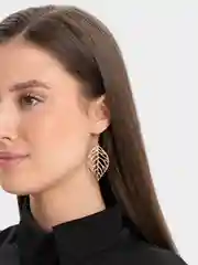 Золотой серьги "Листья"