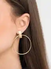 Серьги кольца большие, серьги кольца золотые, сережки кольца, серьги кольца бижутерия