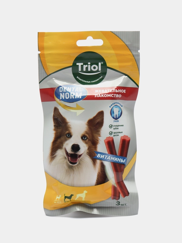 Лакомство с витаминами для щенков и собак от 10 до 25 кг, Triol Dental Norm, 3 шт