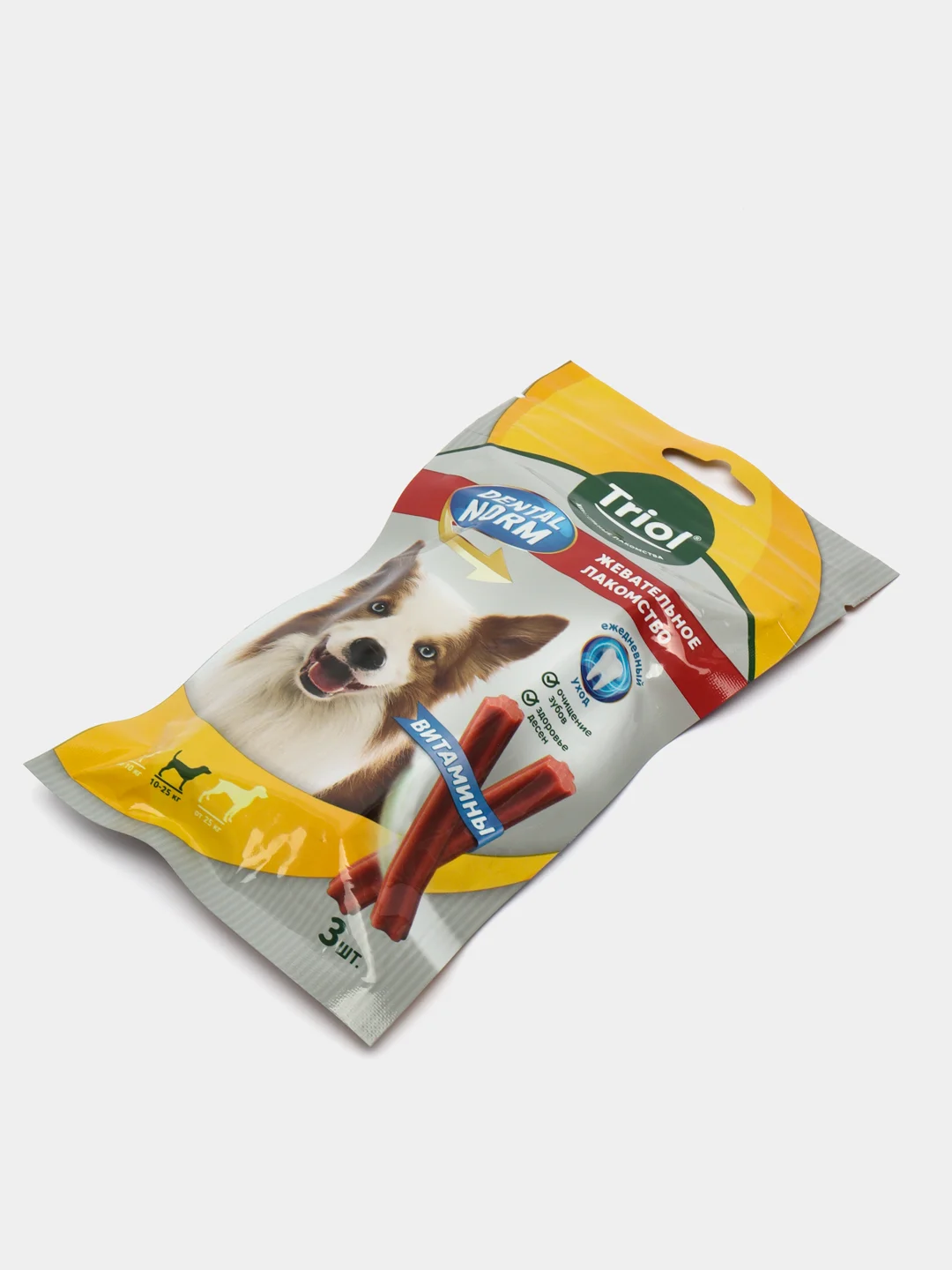 Лакомство с витаминами для щенков и собак от 10 до 25 кг, Triol Dental Norm, 3 шт