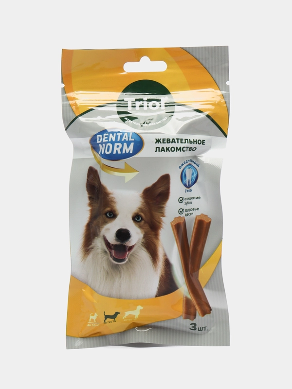 Лакомство палочки для щенков и собак от 10 до 25 кг, Triol Dental Norm, 3 шт