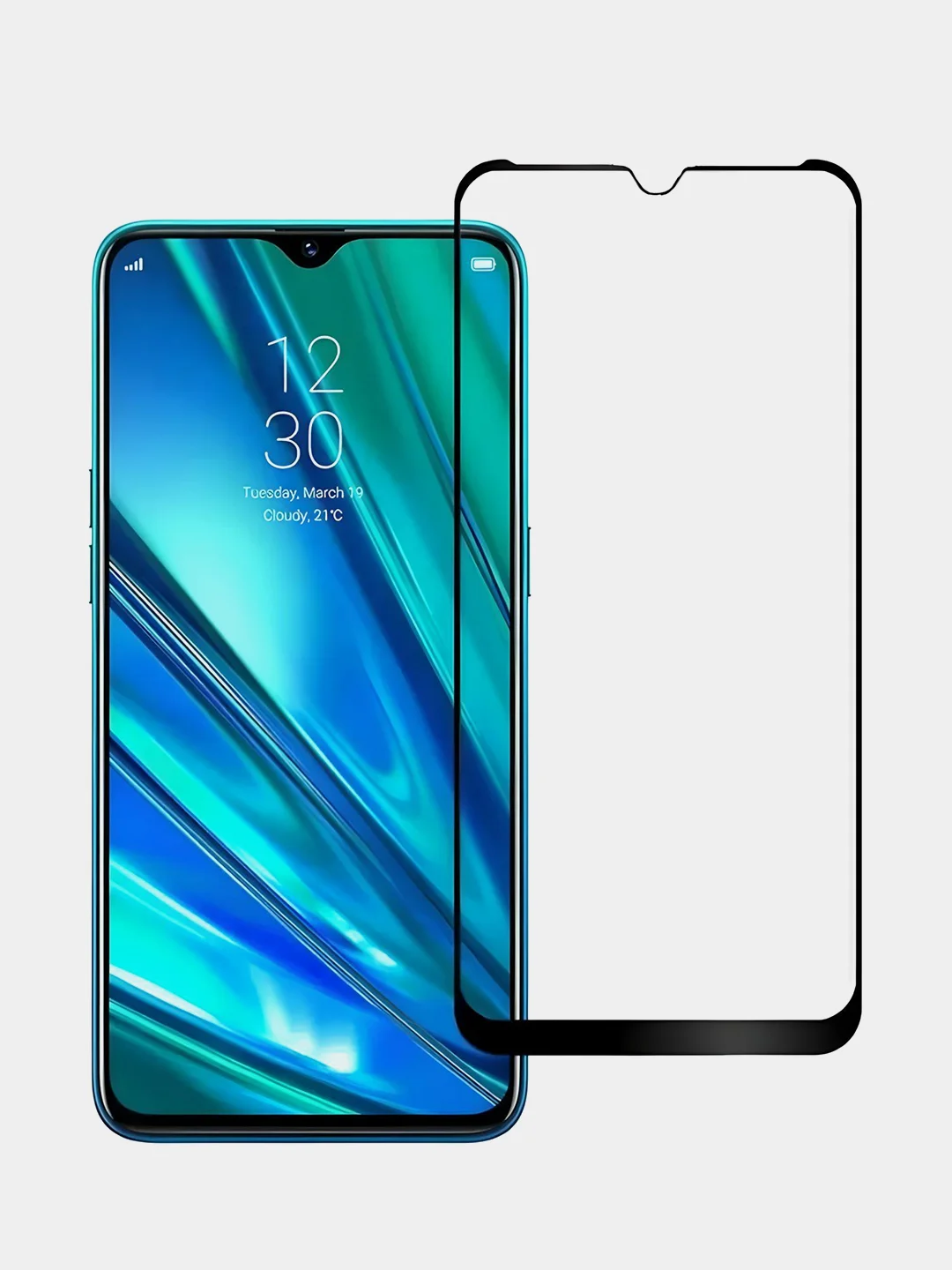 Угольный защитное стекло 9D для Oppo A5 (2020) / Oppo A9 (2020)
