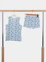 Синий меланж детский комплект нижнего белья для мальчика
