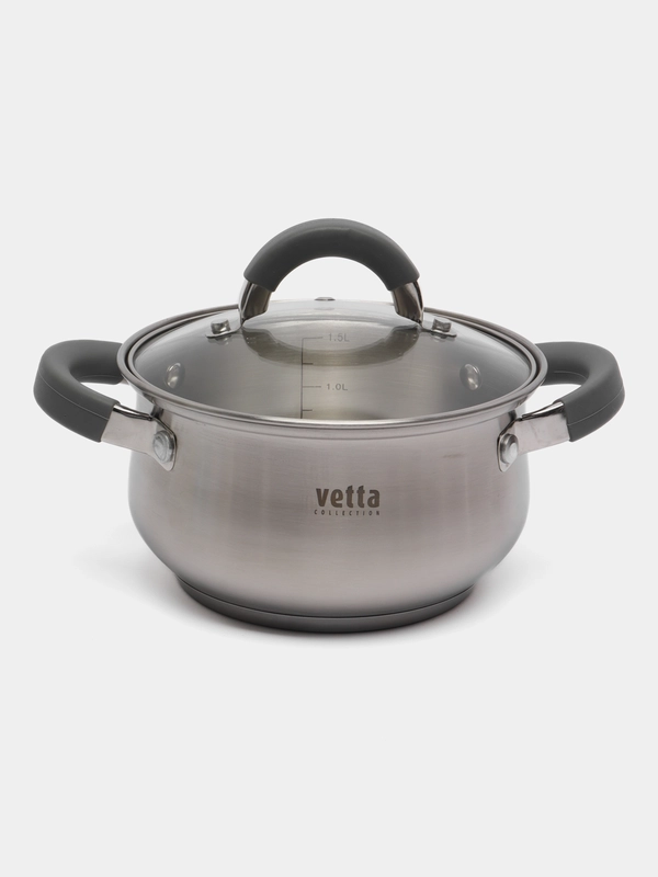 Кастрюля Vetta "Вена", со стеклянной крышкой, индукция, 16 х 9,5 см, 1,9 л