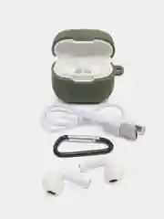 Тёмно-зелёный наушники беспроводные Borofone BW29, Bluetooth, с микрофоном, чехол в комплекте