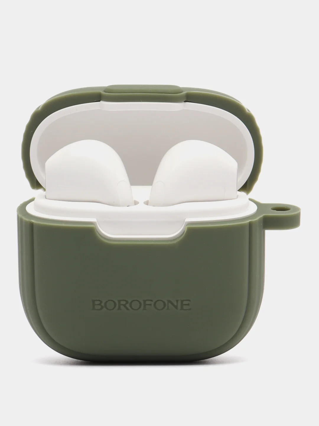 Тёмно-зелёный наушники беспроводные Borofone BW29, Bluetooth, с микрофоном, чехол в комплекте
