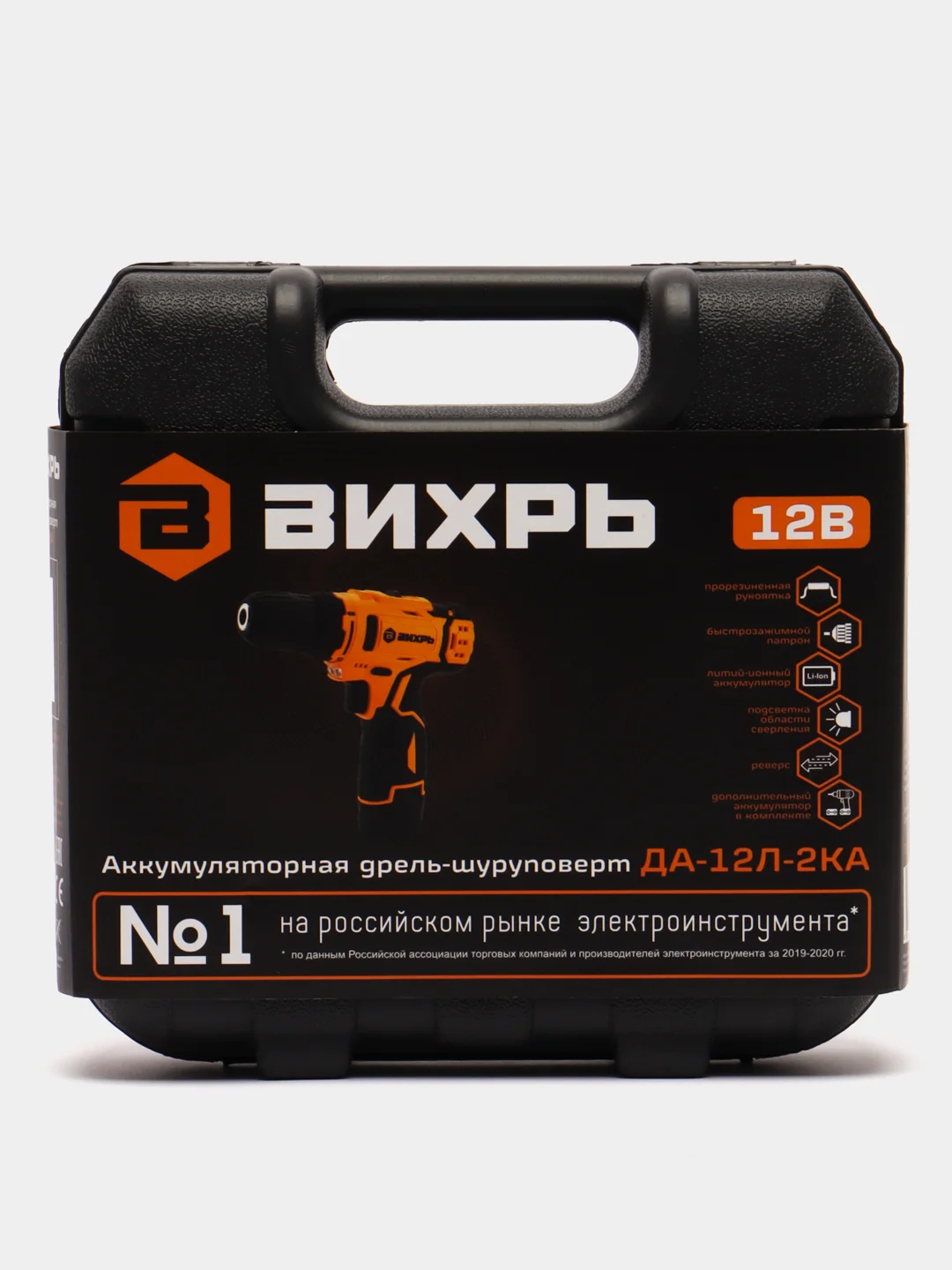 Аккумуляторная дрель-шуруповерт Вихрь ДА-12Л-2КА, в кейсе, 72/14/26