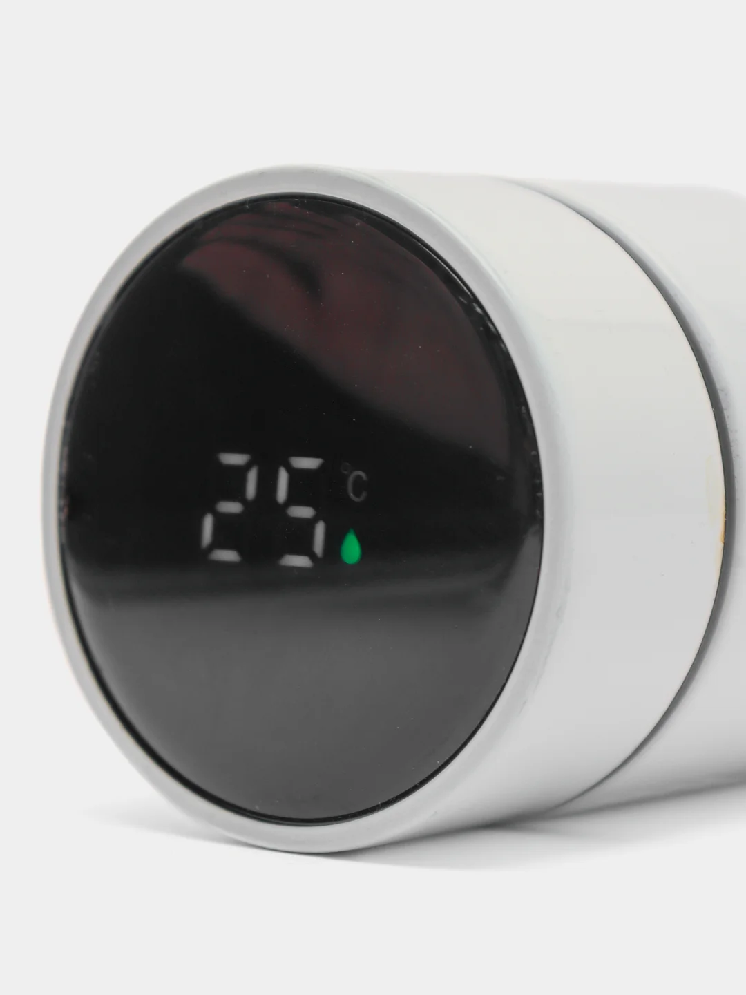 Белый термос термокружка с LED дисплеем и датчиком температуры