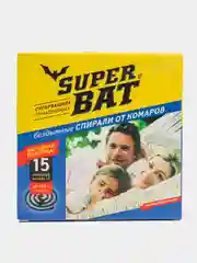 Спирали SuperBAT, от комаров, бездымные, 15 штук, черный