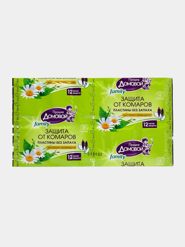 Пластины от комаров Домовой Прошка, экстракт ромашки, 10 шт