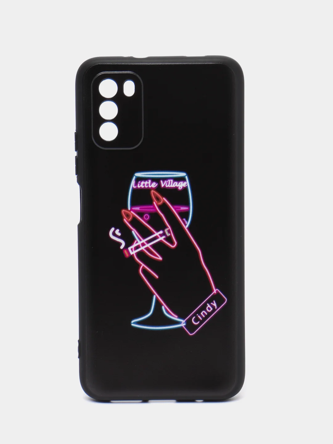 Голубой чехол силиконовый для Xiaomi POCO M3 (Сяоми Поко М3), с принтом, с рисунком