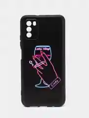 Голубой чехол силиконовый для Xiaomi POCO M3 (Сяоми Поко М3), с принтом, с рисунком