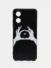 Пастельно-коралловый силиконовый чехол для OPPO A17 / A17K, с принтом, с рисунком, Оппо А17 / 17К