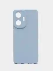Голубой чехол силиконовый Realme C 55 ( Реалми С 55), матовый, с дополнительной защитой камеры