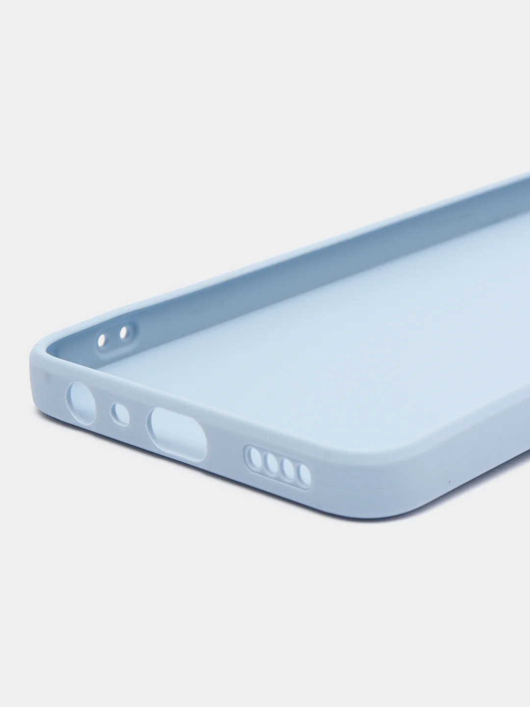 Голубой чехол силиконовый Realme C 55 ( Реалми С 55), матовый, с дополнительной защитой камеры