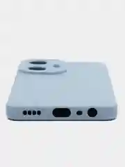 Голубой чехол силиконовый Realme C 55 ( Реалми С 55), матовый, с дополнительной защитой камеры