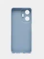 Голубой чехол силиконовый Realme C 55 ( Реалми С 55), матовый, с дополнительной защитой камеры