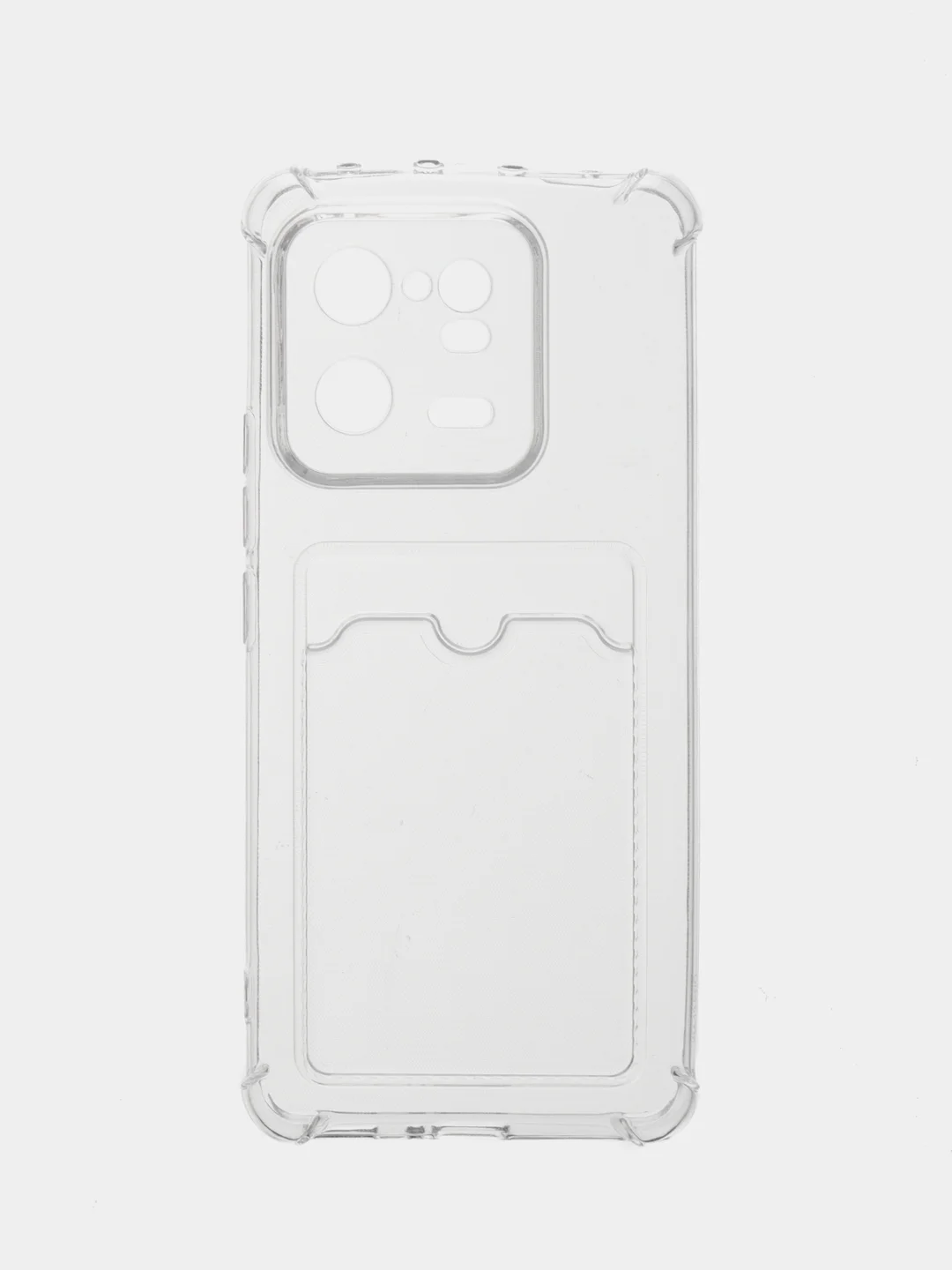 Прозрачный силиконовый чехол для Xiaomi 13 Pro (Сяоми 13 Про), с карманом для карт, прозрачный