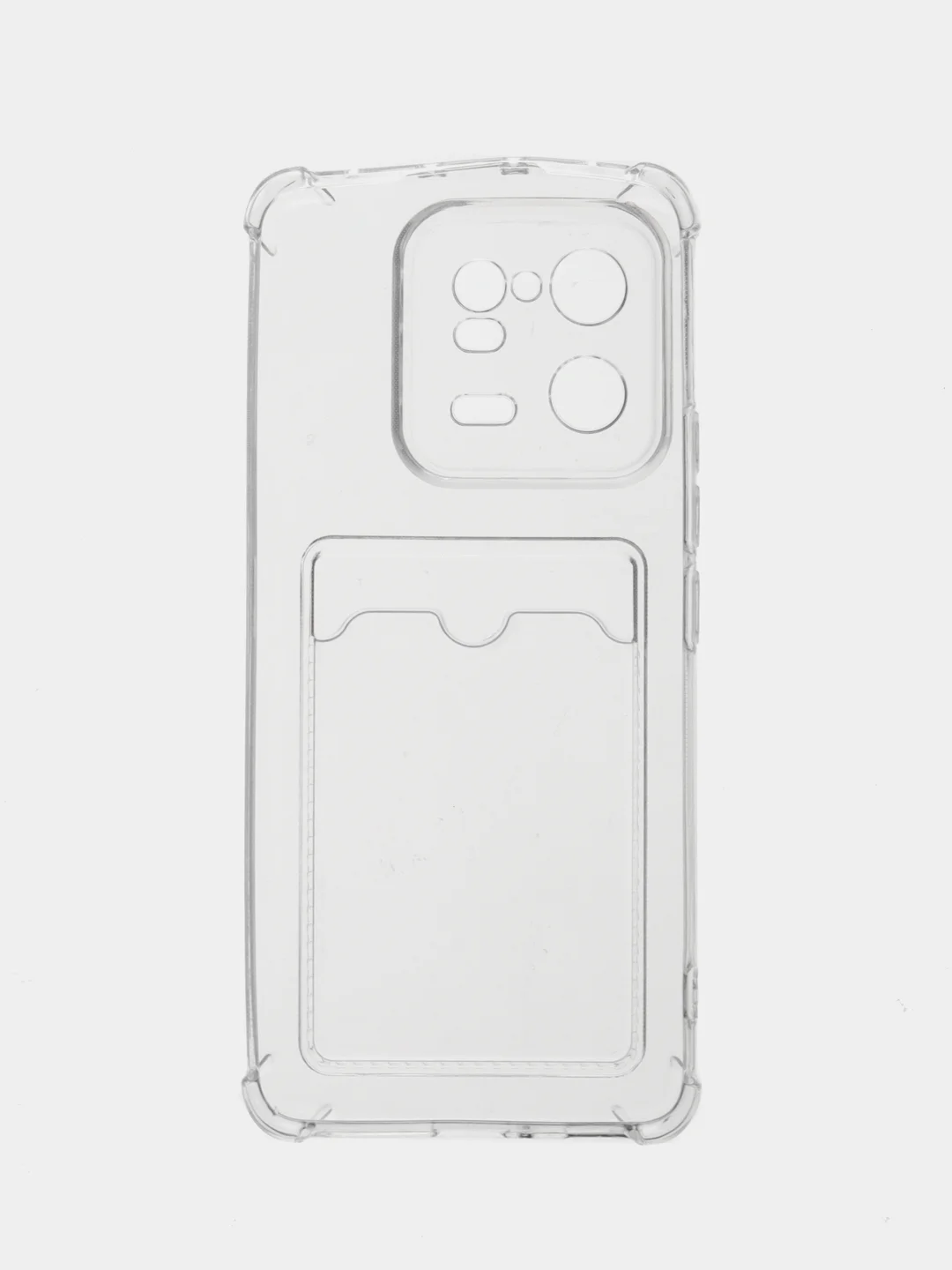 Прозрачный силиконовый чехол для Xiaomi 13 Pro (Сяоми 13 Про), с карманом для карт, прозрачный