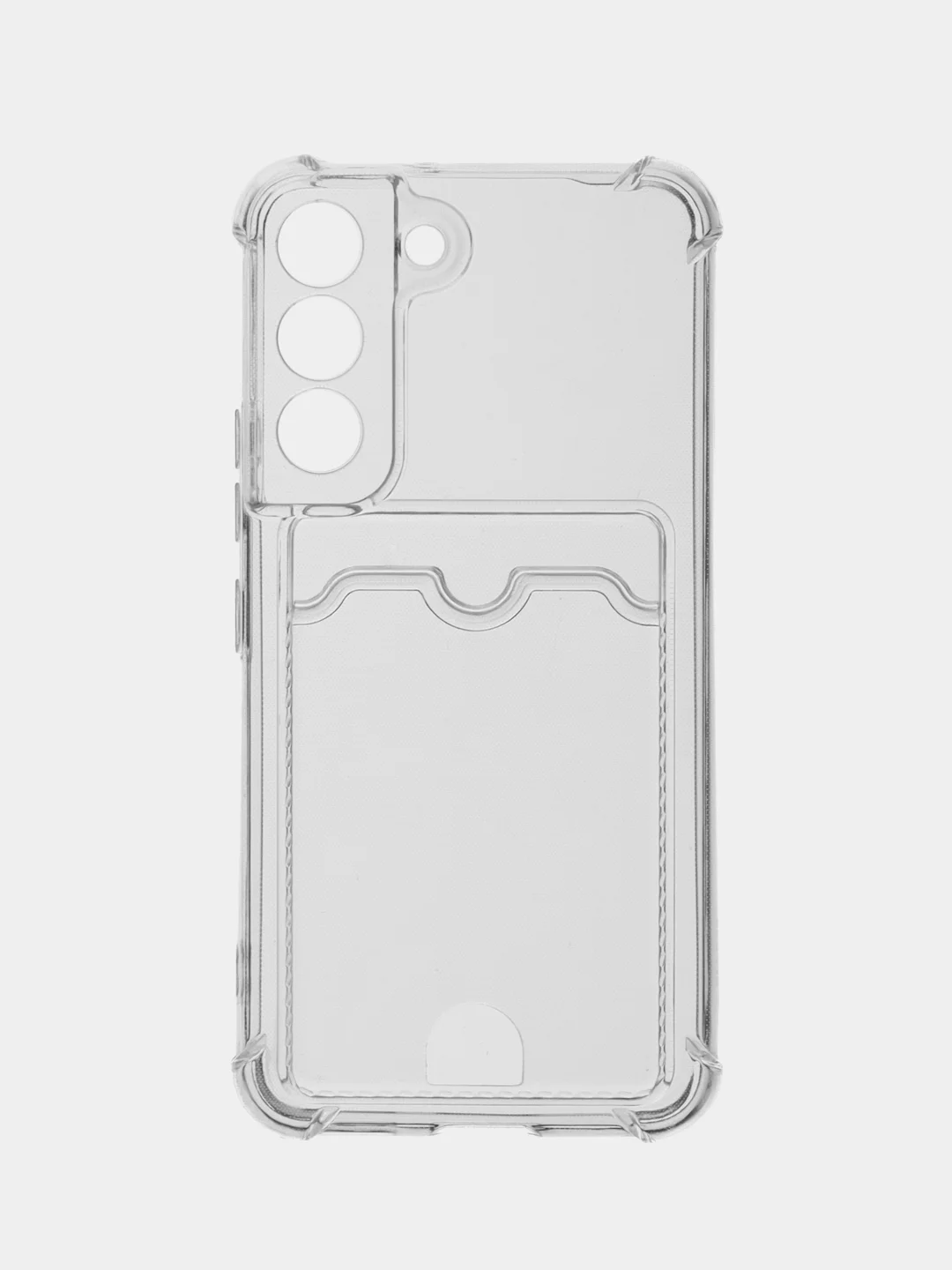 Прозрачный чехол для Samsung Galaxy S22, Самсунг Галаски С22 прозрачный, с карманом для карты