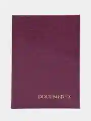 Фуксия обложка для автодокументов кожаная под Крокодила, "DOCUMENTS"