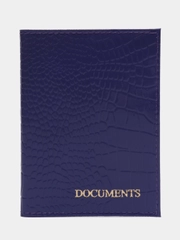 Обложка для автодокументов кожаная под Крокодила, "DOCUMENTS"