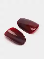 Тёмно-бордовый накладные ногти / УФ печать короткий стиль - 24 штуки + стикеры 12 штук