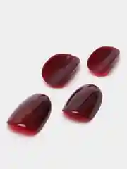 Тёмно-бордовый накладные ногти / УФ печать короткий стиль - 24 штуки + стикеры 12 штук