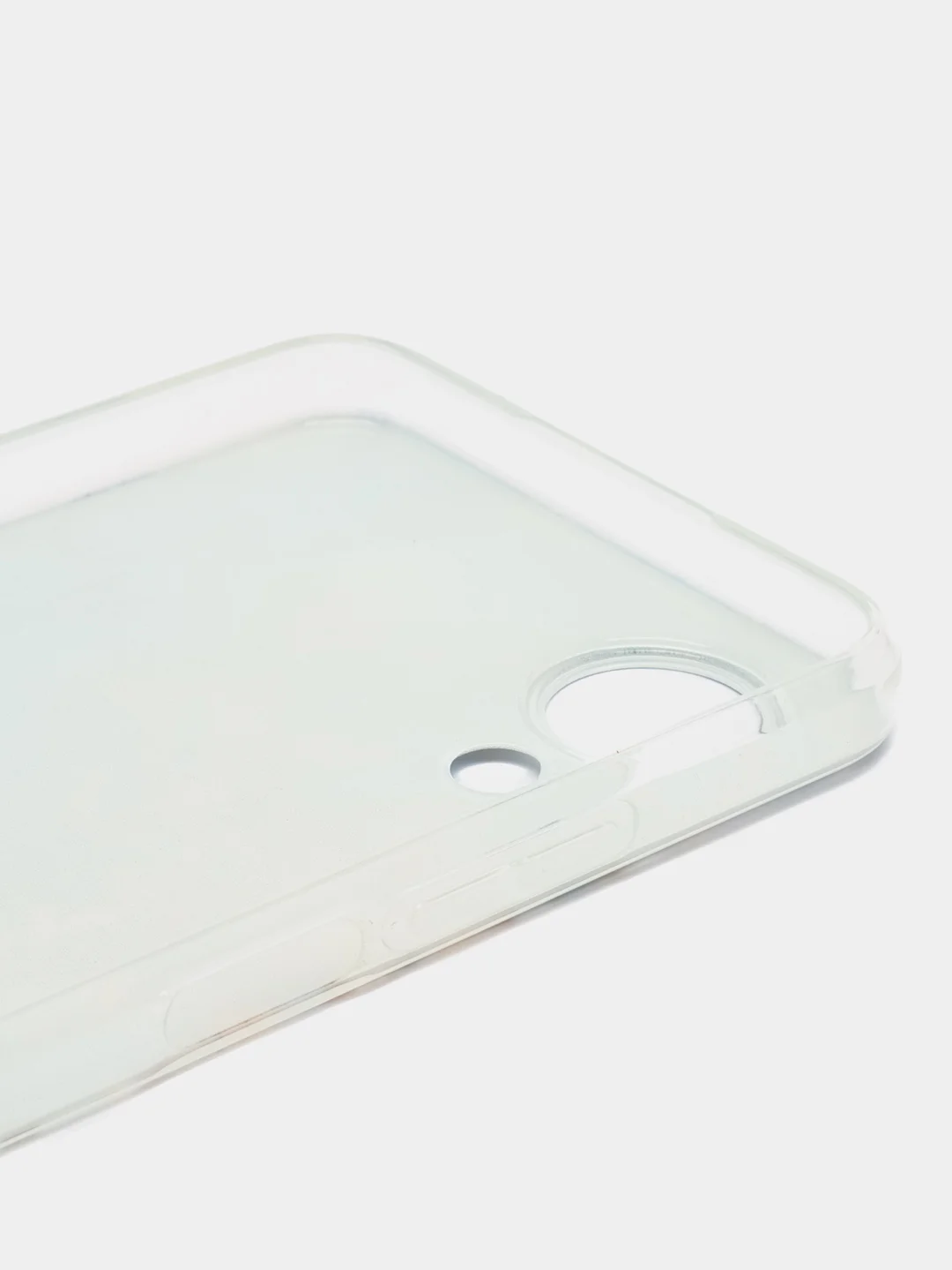 Голубой силиконовый чехол на Oppo A17K/Оппо A17К, прозрачный, с рисунком, защита камеры