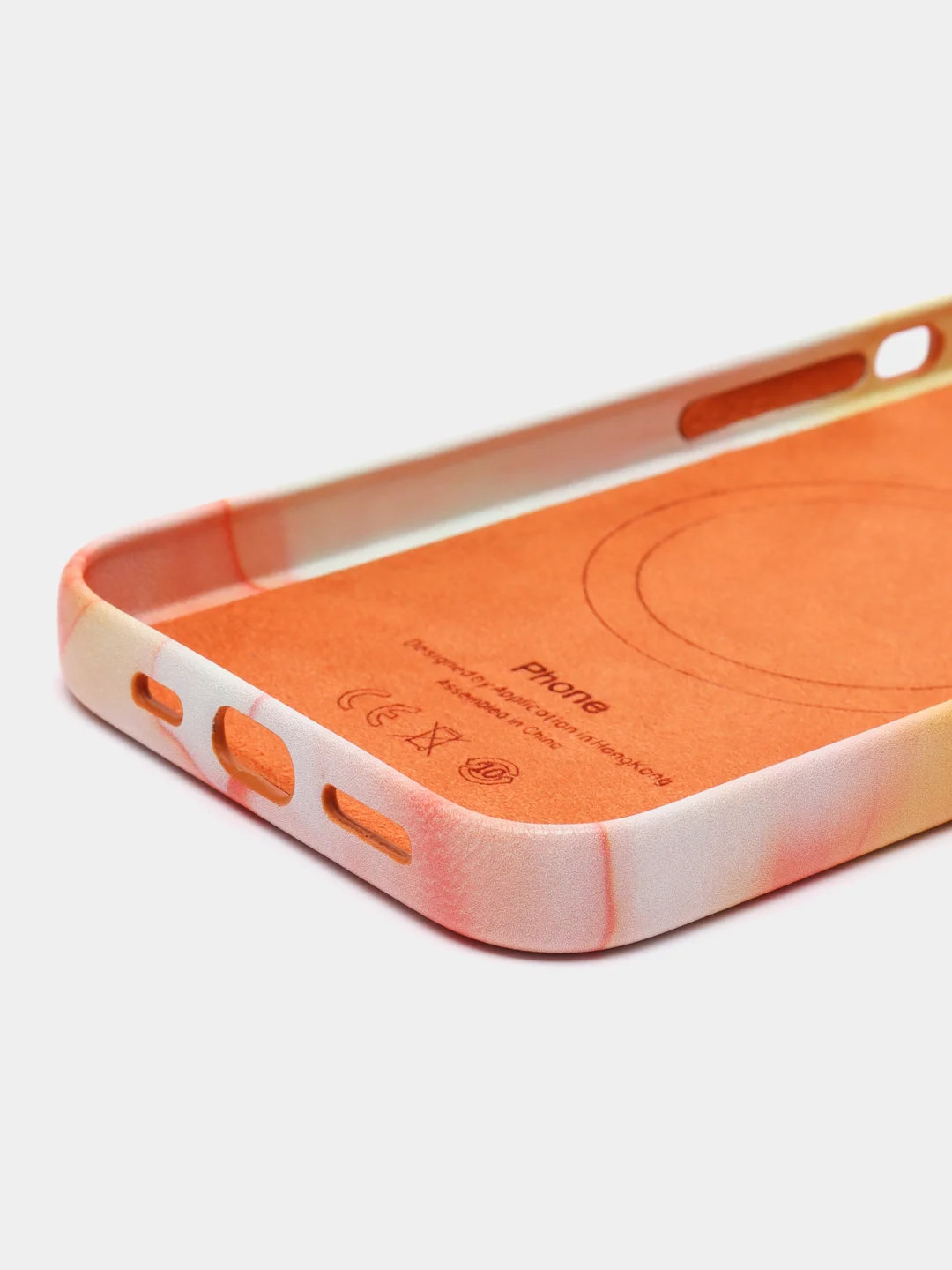 Манго чехол MagSafe для iPhone 13 кожаный BROSCORP с бортиком защитой камер микрофиброй, экокожа