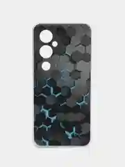 Бирюзовый силиконовый чехол на Tecno Pova 4 Pro / Текно Пова 4 Про с рисунком, защита камеры