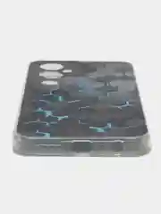 Бирюзовый силиконовый чехол на Tecno Pova 4 Pro / Текно Пова 4 Про с рисунком, защита камеры