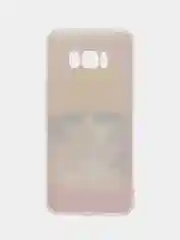 Голубой силиконовый чехол на Samsung Galaxy S8 / Самсунг S8 прозрачный, с рисунком, защита камеры