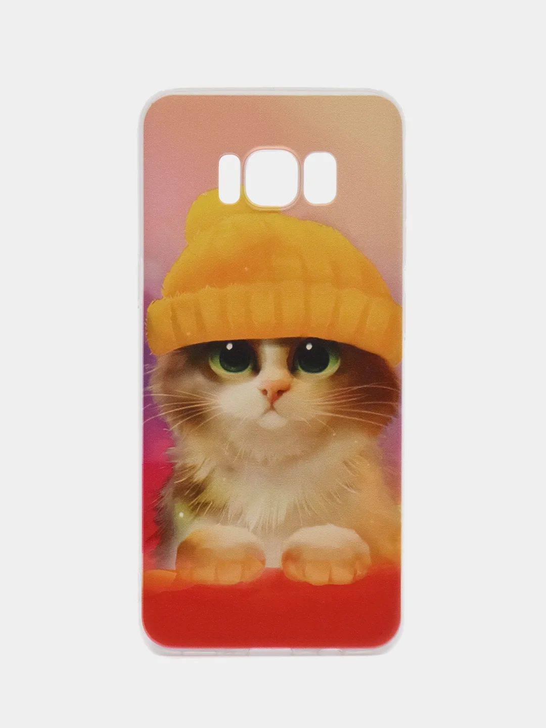 Желтый силиконовый чехол на Samsung Galaxy S8 / Самсунг S8 прозрачный, с рисунком, защита камеры