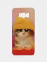 Желтый силиконовый чехол на Samsung Galaxy S8 / Самсунг S8 прозрачный, с рисунком, защита камеры