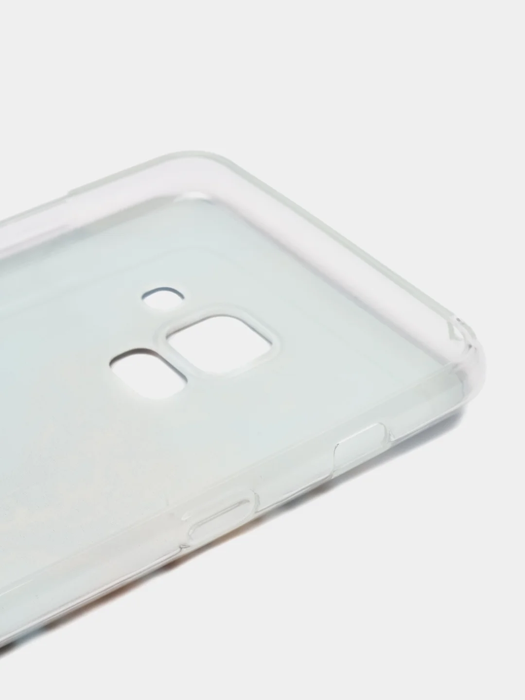 Голубой силиконовый чехол на Samsung Galaxy A8 2018 / Самсунг A8 2018 с рисунком, защита камеры