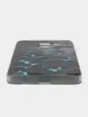 Бирюзовый силиконовый чехол на Samsung Galaxy A8 2018 / Самсунг A8 2018 с рисунком, защита камеры