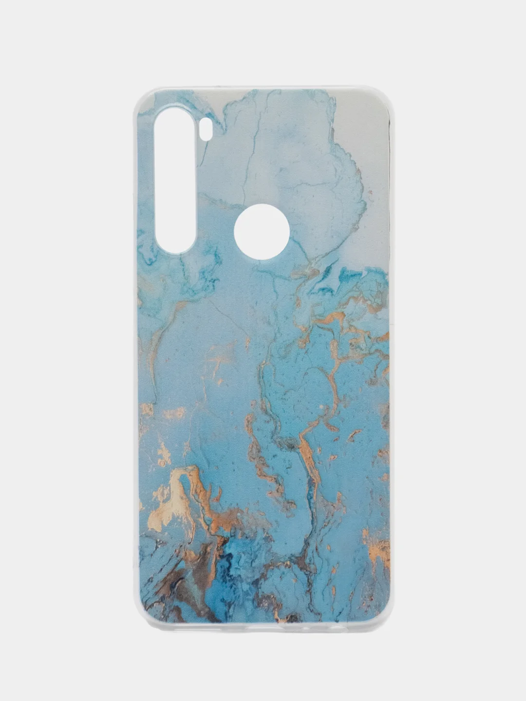 Светло-синий силиконовый чехол на Xiaomi Redmi Note 8 / Сяоми Редми Нот 8 с рисунком, защита камеры