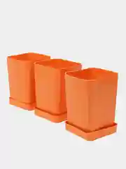 Оранжевый горшок для растений 6 шт