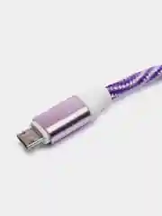 Кабель LuazON, microUSB - USB, 1 А, 1 м, оплётка нейлон, бело-фиолетовый