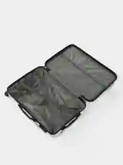 Белый чемодан дорожный, пластиковый, на колесиках, с кодовым замком