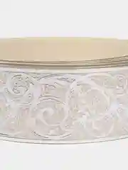 Планка декоративная на потолочный карниз 400 см/ 7 см  серебро/слоновая кость,Жар Птица