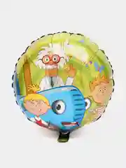 Зеленый воздушный шар, фольгированный шар, шар круг, "Синий Трактор", С Днем Рождения