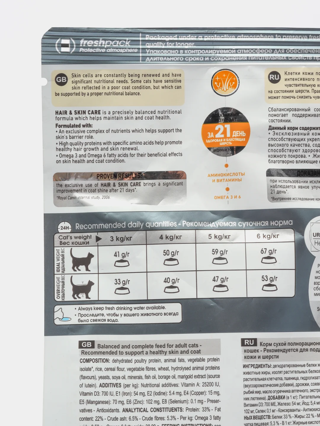 Корм Royal Canin Hair & Skin Care для шерсти и кожи, 400 г